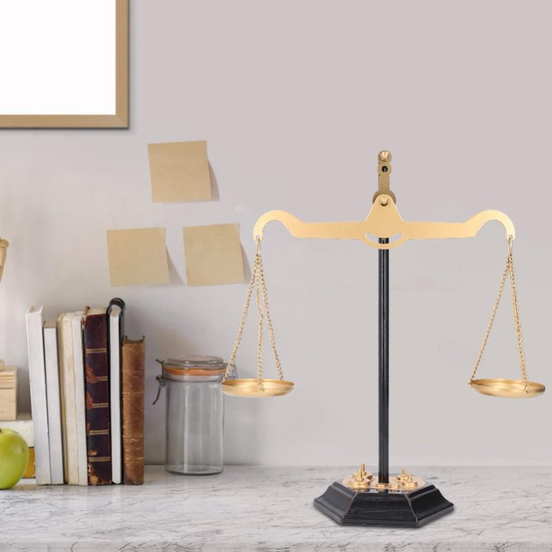 Balance Scale Decor Stress Relief Retro Desktop Iron Scales Of Justice Ornament For Home Decor