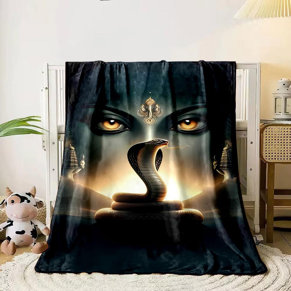 Hindu Goddess Cobra Blanket Bedroom Blanket for Livingroom Couch Lunch Break Soft Throw for Friend's Festival Gift