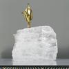 Metal Figure Sculpture Crystal Handicraft Ornaments Golden Man Decorative Figurines Home Decoration Accessories Desk Decoration