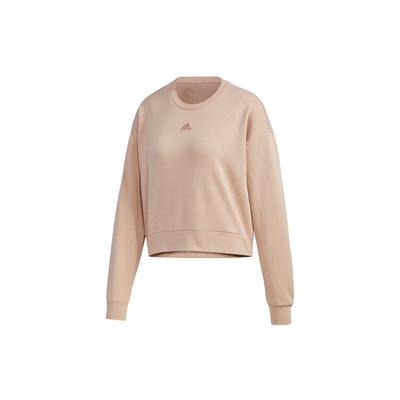 Rundhals Sportlich Lässig Pullover Sweatshirt Damen Sweatshirt Perlmutt-Rosa GG3416