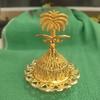 Golden Hollow Middle Eastern Incense Burner - Metal Aroma Cone Sandalwood Holder