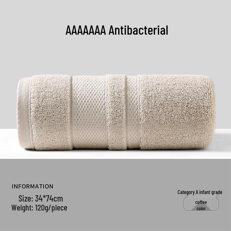 Toalla 7a de Algodón Puro Antibacteriano: Clase A, Engrosada, Muy Absorbente, No Suelta Pelusa, Adecuada para Lavar la Cara y Bañarse, Unisex.