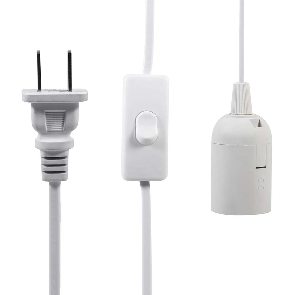 Závěsné svítidlo Domácí lampa Lustry Držák objímky žárovky S vypínačem Bílý