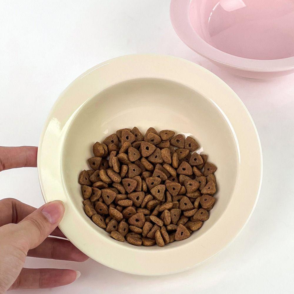 New Ceramic Cat Bowl Solid Color Large Diameter Dog Bowl Pet Food Bowl Pet Feeding Supplies