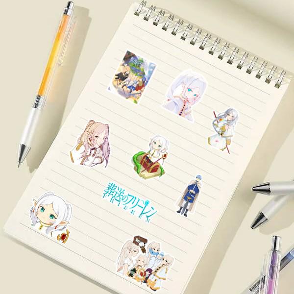 50 Sheets of New Anime Frieren Stickers - Waterproof Graffiti Journal Decor