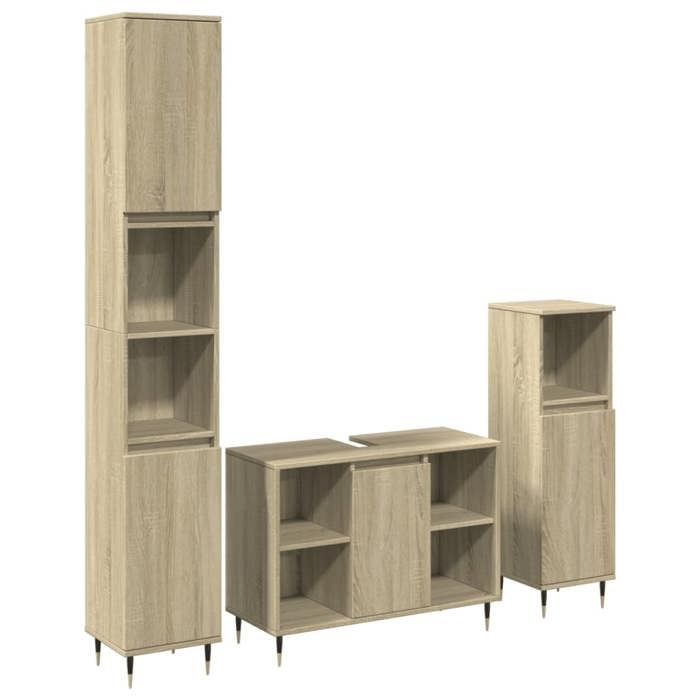 VidaXL Ensemble De Meubles De Salle De Bain 3 Pcs Chêne Sonoma 3307679