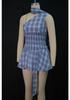 2026 Summer Off-Shoulder Halter Plaid Skirt Set - European & American Women's Fashion