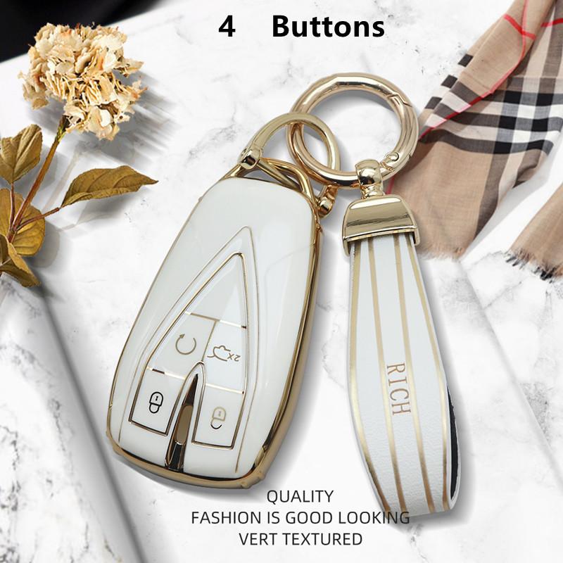Luxurious Golden Edge Remote Key Case Cover For Changan CS35Plus CS55Plus CS75Plus   Protective Shell Car