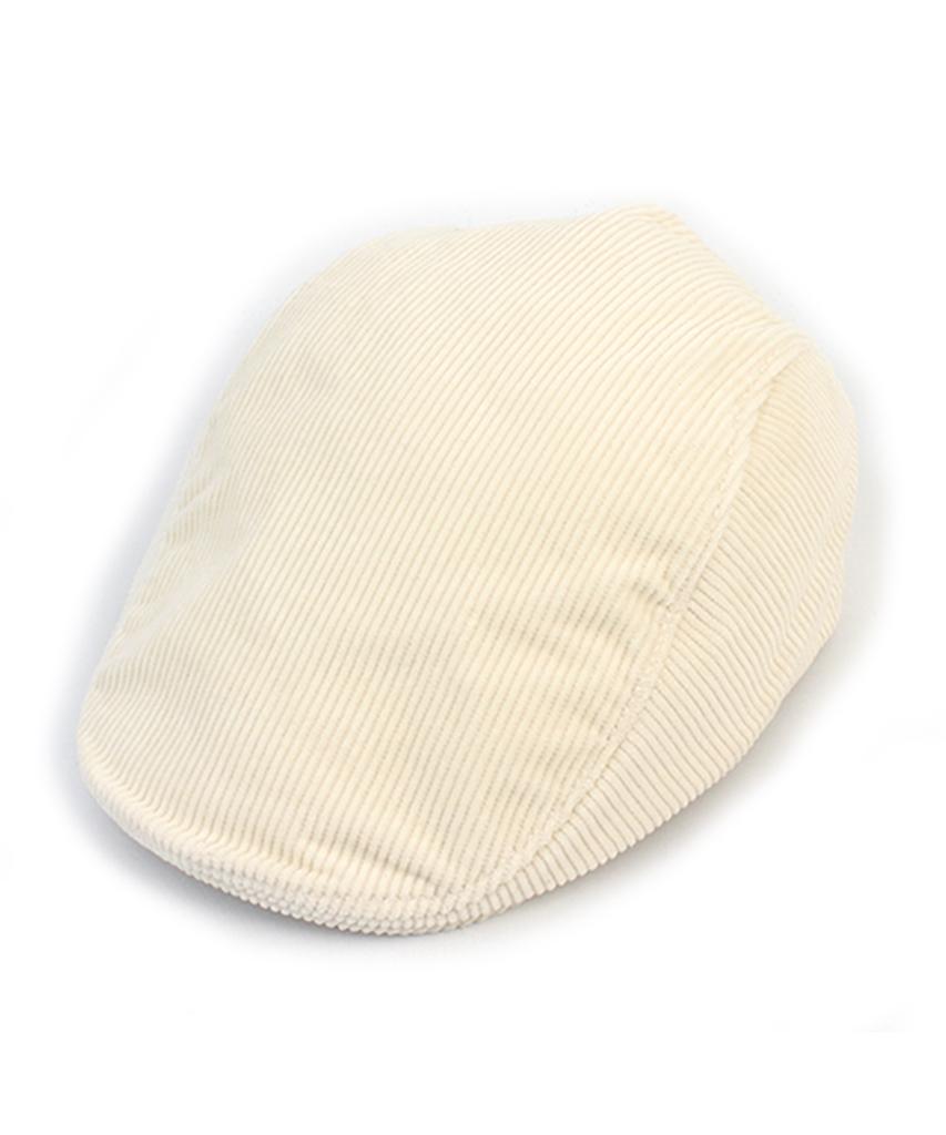 Simple Corduroy Ivory Hunting Cap