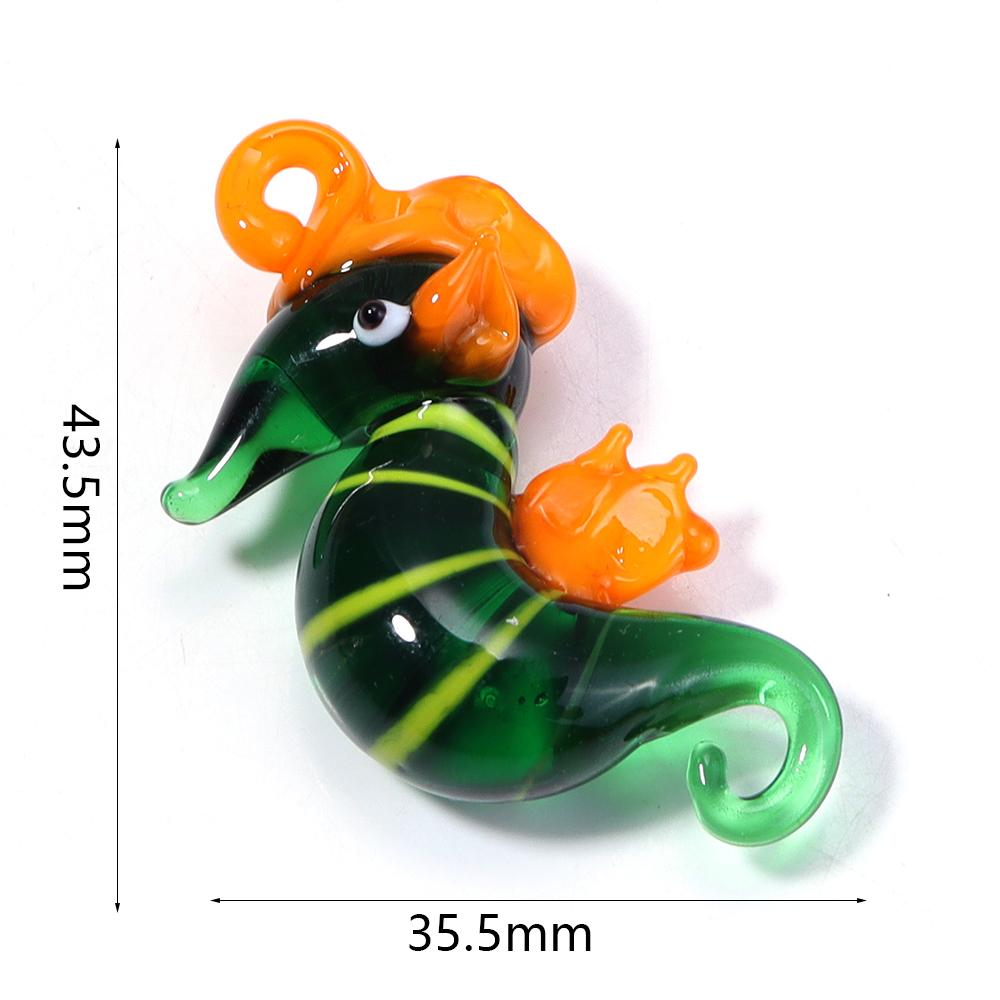 Animal Lampwork Beads Cartoon Dolphin Frog Shrimp Fish Glass Sea Animals Charms For DIY Jewelry Making Bracelet Pendant Keychain