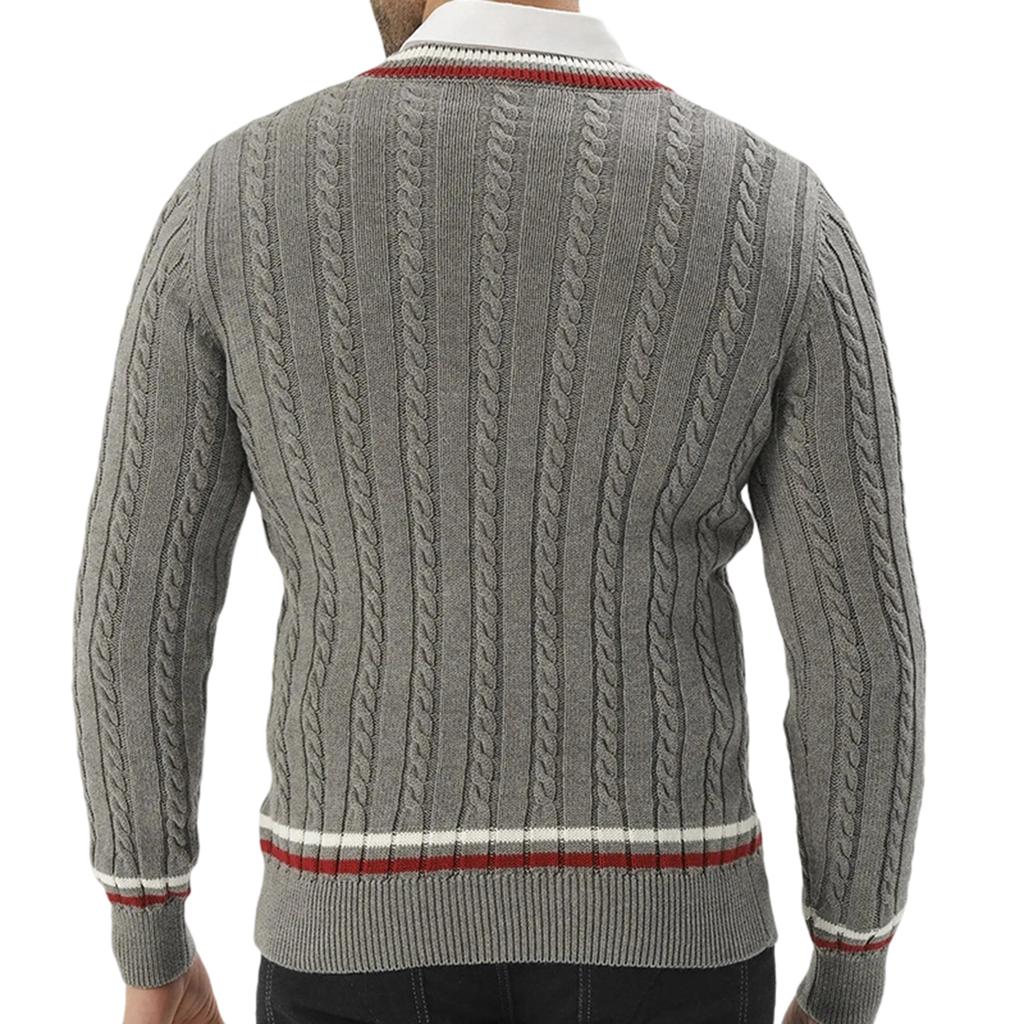 Men's   Big Size  Knitting  Long Sleeves  Twisted Flower  Pullover  Sweater