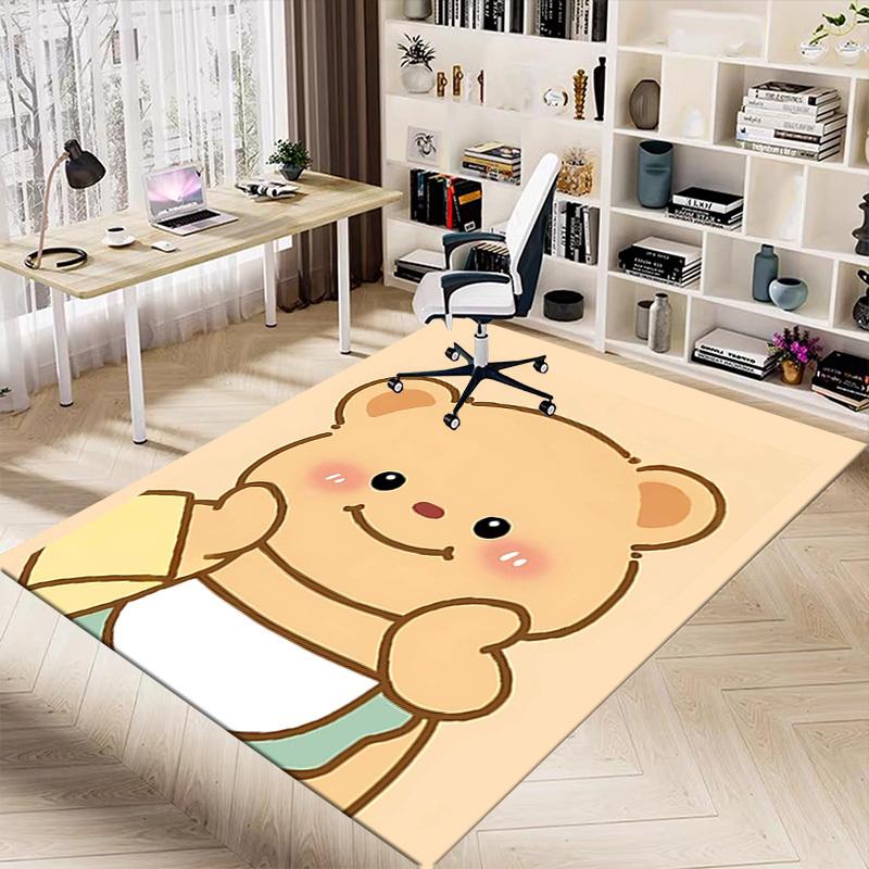 1PC Bear Cartoon Extra Large Non-Slip Floor Carpet, Office, Family, Bedroom, Studio - Large Area Rug Indoor Rugs, Vibrant Colors-A252