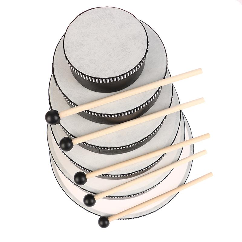 1Pc 4/6/7/8/9/10 Inch Wooden Frame Drums Hand Drum With Drum Stick Set Percussion Instrument For Kids Infant Enlightenment Tools