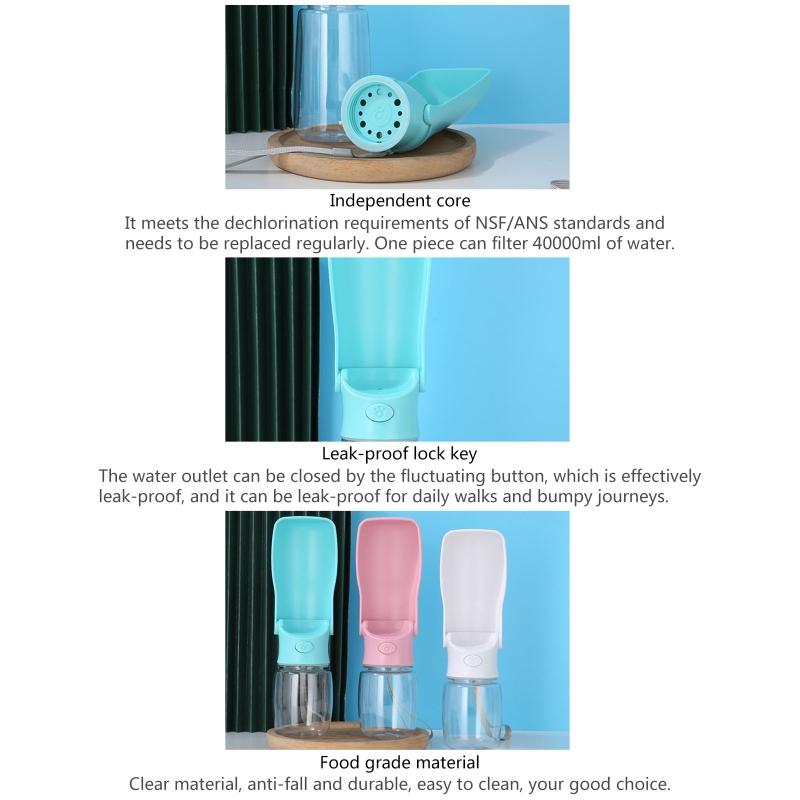 Dog Water Bottle 350ml Dog Travel Water Bottle with Dispenser Drinking Bowl for Outdoor Walking Travelling