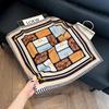 Silk scarf women's spring and autumn decoration versatile ins simple style striped square scarf streamer simulation silk fashion scarf scarf scarf