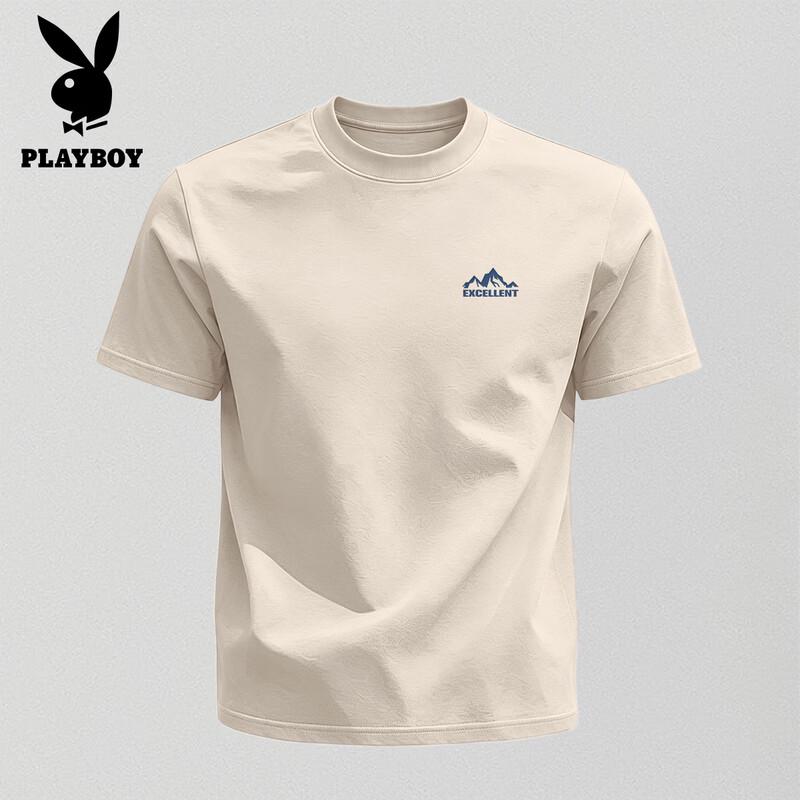 Playboy Men s 2026 Summer Cotton Round Neck T-Shirt L
