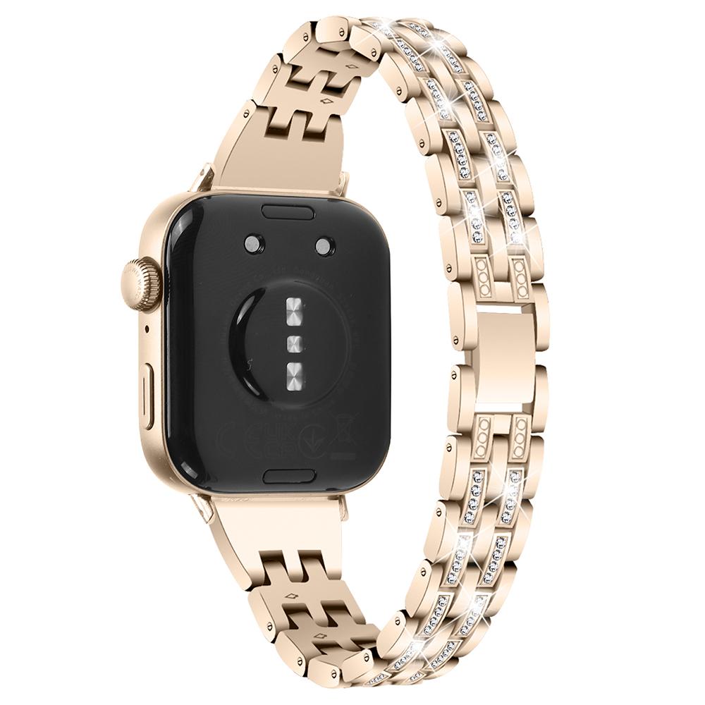 

Для Huawei Watch Fit 3 Металевий ремінець, прикрашений стразами, Ремінець для смарт-годинника Champagne Gold