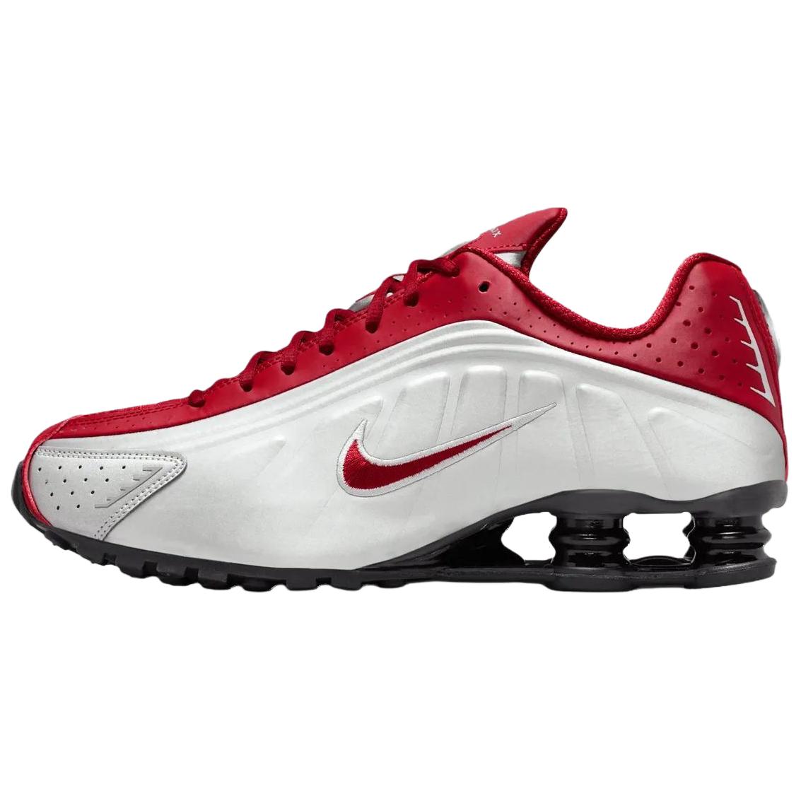 Nike Shox R4 Metallic Silver Black Team Crimson Men Sneakers Red HQ1988-009 44
