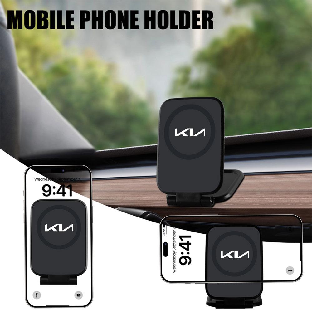 New Car Magnetic magsafe Phone Holder Foldable Anti-shake Mobile Stand for Kia Sportage 3 Rio K2 Ceed Carnival Picanto Soul EV6JE1