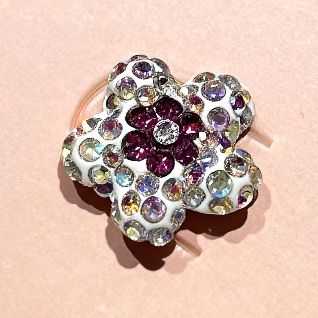 Pink Diamond-Set Titanium Spiral Conch Cartilage Earrings for Women