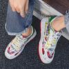 2024 Neueste Graffiti Color Blocked Herren Casual Sportschuhe Modische und Vielseitige Herren Leder Board Schuhe Größe 39-44