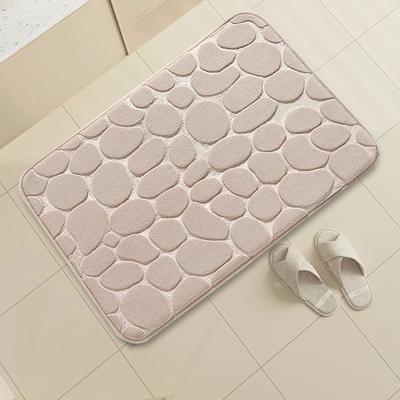 3D Non-Slip Bathroom Mat Cobblestone Embossed Water Absorbing Bathroom Rug Shower Room Doormat Washable Carpet Bath Accessories