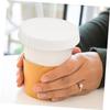 Lurrose 50-Piece Disposable Paper Cup Lids, Drink Covers for Water, Juice, and Iced Tea, for Home, Office, and Shop Use