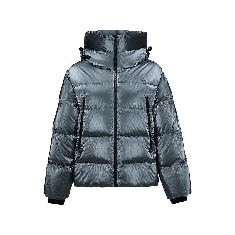 Skechers Outdoor Series FW24 Solid Color Short Hooded Long Sleeve Down Jacket Women outerwear Light-Gray L424W031-00V6 S