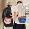 Mountain Hiking Locomotive Trendy Cool Color Matching Neutral Small Satchel Japanese and Korean Casual Shoulder Messenger Bag