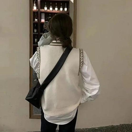 Coletes de Tricô Jacquard Tamanho Grande Femininos de Primavera e Outono Coletes Sem Mangas Versáteis