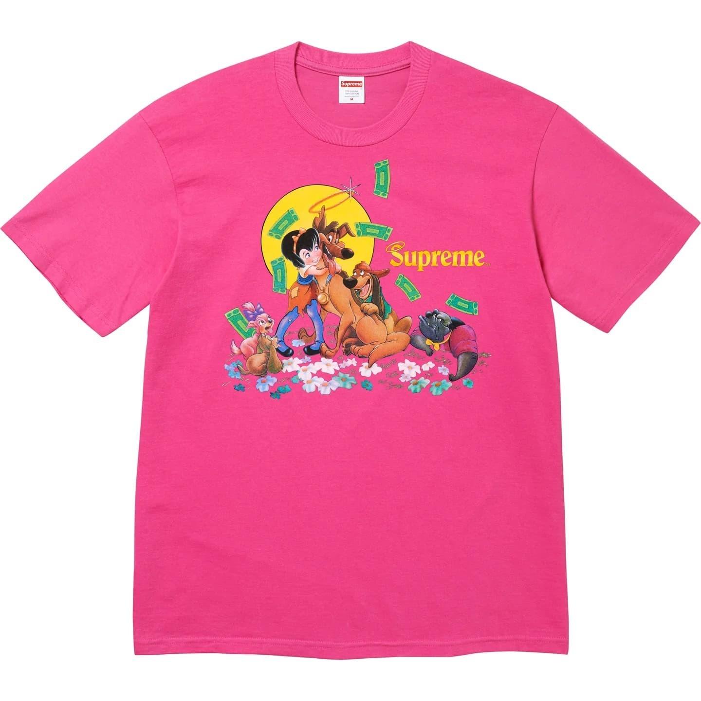 Supreme All Dogs Go To Heaven Tee Fuchsia M