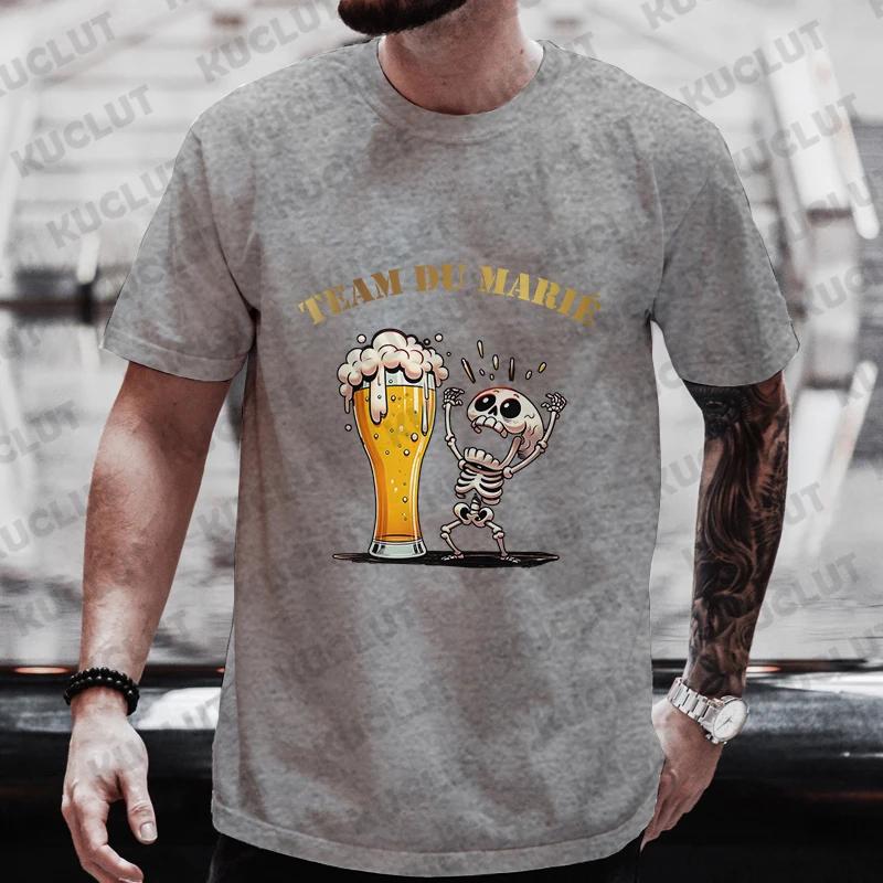 Boyfriend Evg Team Future Groom Man T Shirt Wedding Y2k Tops Fashion Beer Graphic Tshirt Single Farewell Bachelor Party Tees