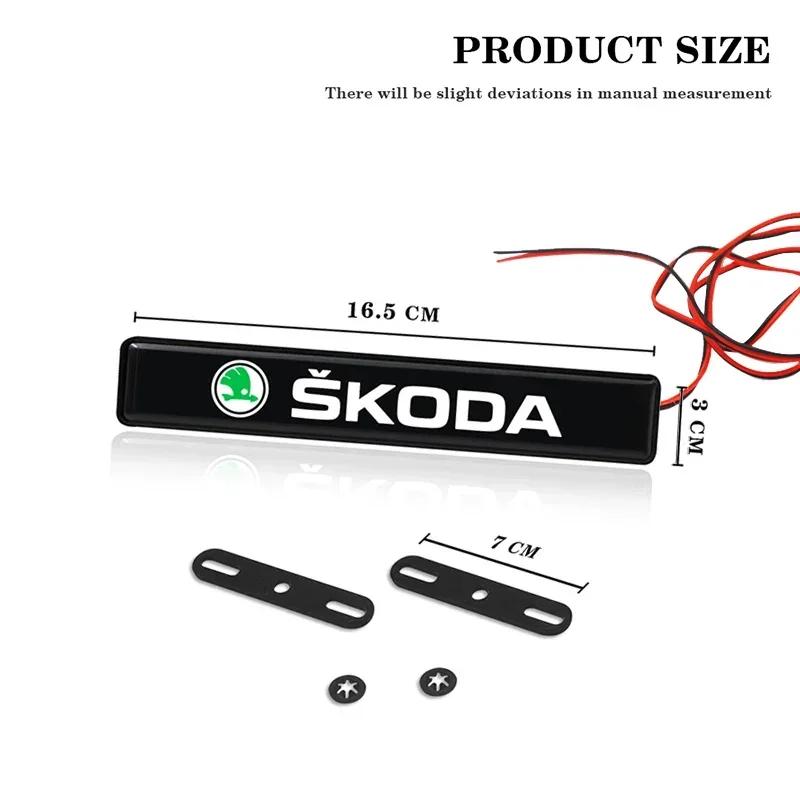 2026 Hot LED Light Emblem For Skoda Kodiaq Superb Kamiq Fabia 1 Rapid Octavia 2 A7 Tour RS Yeti Karoq Car Front Grille Badge Dec euw321