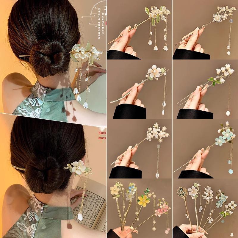 Vintage-inspirierte High-End Quasten-Haarnadel für Hanfu- und Cheongsam-Frisuren