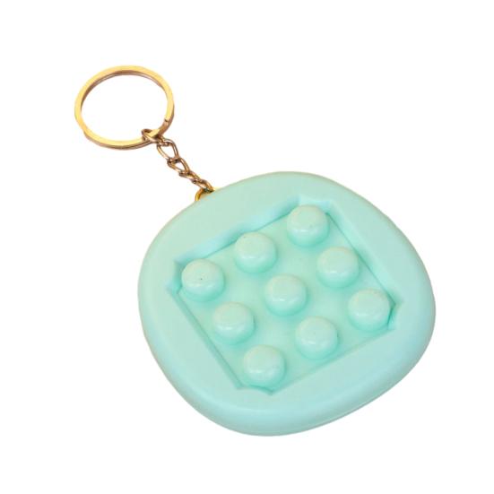 

Keychain Pendant Vibrant Color Two-in-One Decompression Toy Maze Double Bubble Squeezing Gameplay Stress Relief Keychain мятный зеленый