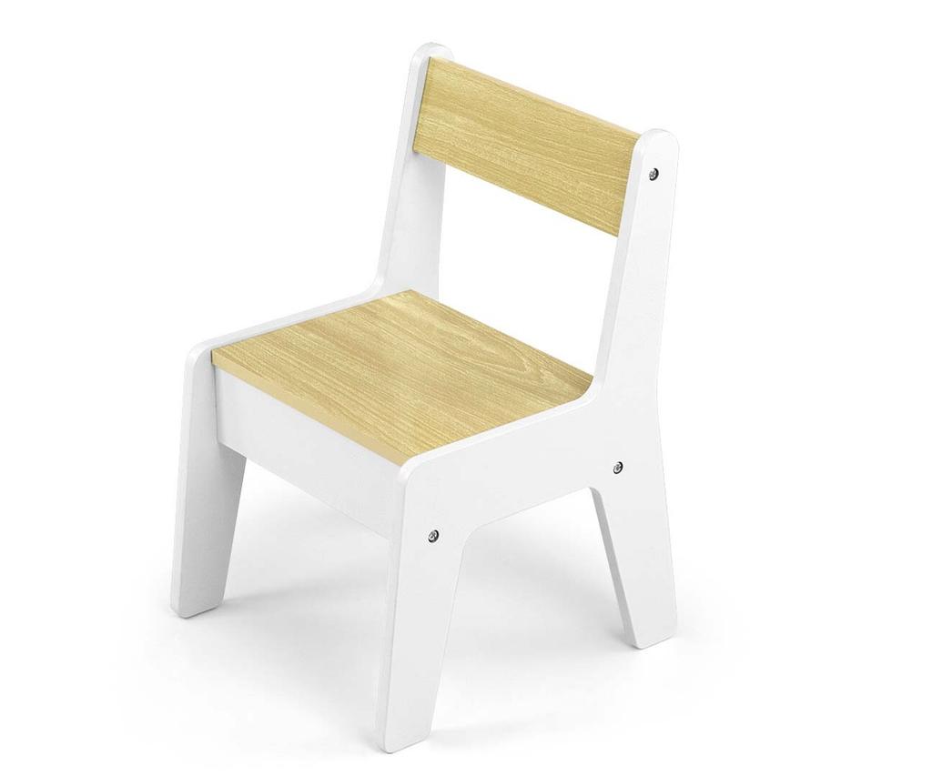 MILLY MALLY 6090 Olaf Blocks Furniture Set - Table and Two Chairs White