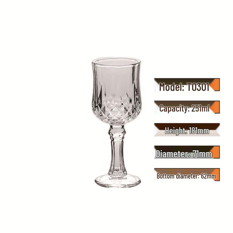 European Crystal High-Stemmed Wine Glass for Red Wine, Whiskey, and Champagne