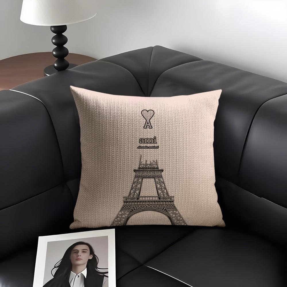 Fashion Luxury AAmi Brand Cushion Cover Natural Linen Organic Fabric DoubleSided Printing Sofa Home Decor Gift Pillow Case
