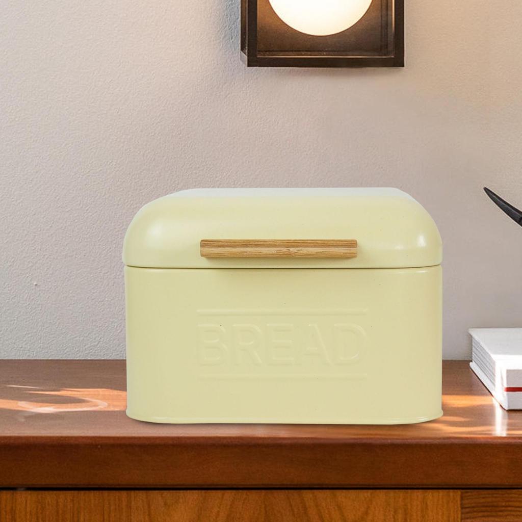 Farmhouse Iron Bread Box Bin Flip Top Storage Sundries Organizer for Countertop Home Coffee Shop