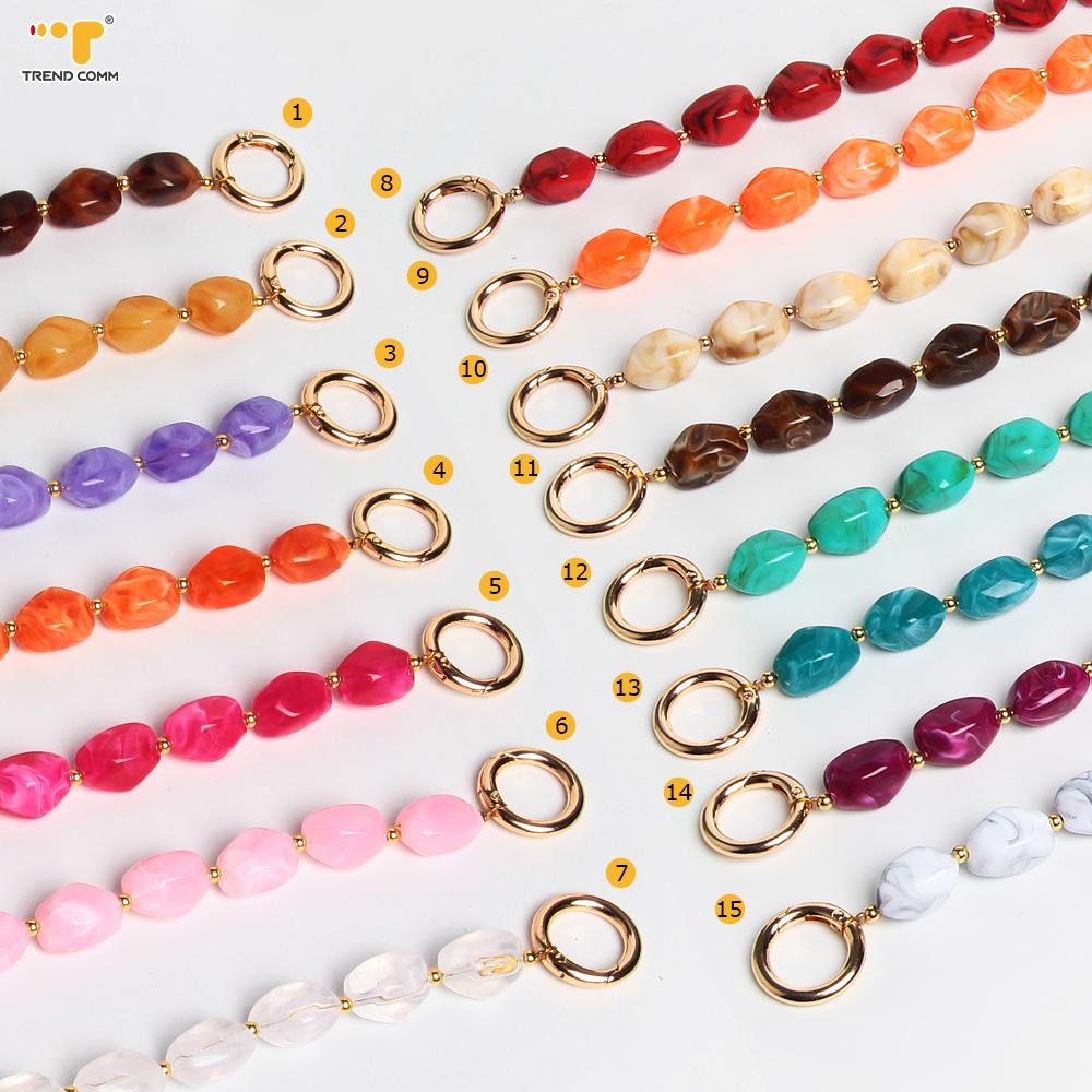 Fashion Colorful Acrylic Wrist Mobile Phone Chain Handmade Beaded Mobile Phone Pendant Bag Chain Marble&Acrylic коричневый