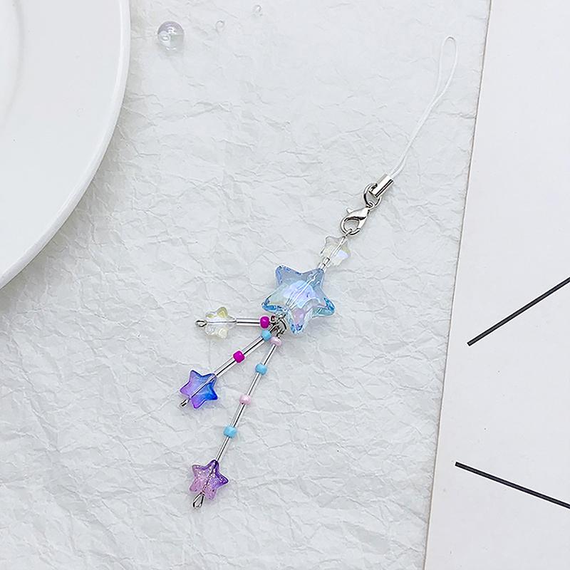 

Kawaii Sweet Star Bow Phone Charms Підвіска Милий метелик із бісеру ручної роботи Брелок для жінок Дівчата Модна сумка Прикраса Подарунки A4