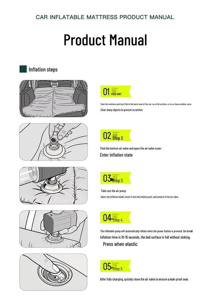 Materasso gonfiabile per sedile posteriore Volkswagen ID.4 X per 25 modelli