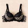 Plus Size Push Up Bra Women Sexy Lace Leopard Print Lingerie 3/4 Cup No Underwire Wear
