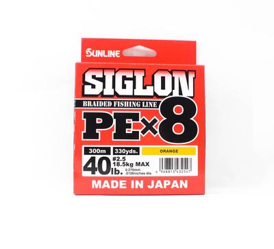 Sunline P.E Line X8 Siglon 300M P.E 2.5 40LB Orange (2547)