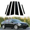 6pcs Car Door Window Trim Cover Glossy Black Carbon Fiber Chrome Sticker Pillar Posts Decal Accessories for Nissan Maxima A34 2004-2008