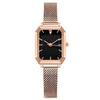 Watch Women's Watch, Water Resistant, Japanese Quartz Movement, Square Face, Mesh Band, Popular Casual Watch for Commuting and School, Black A