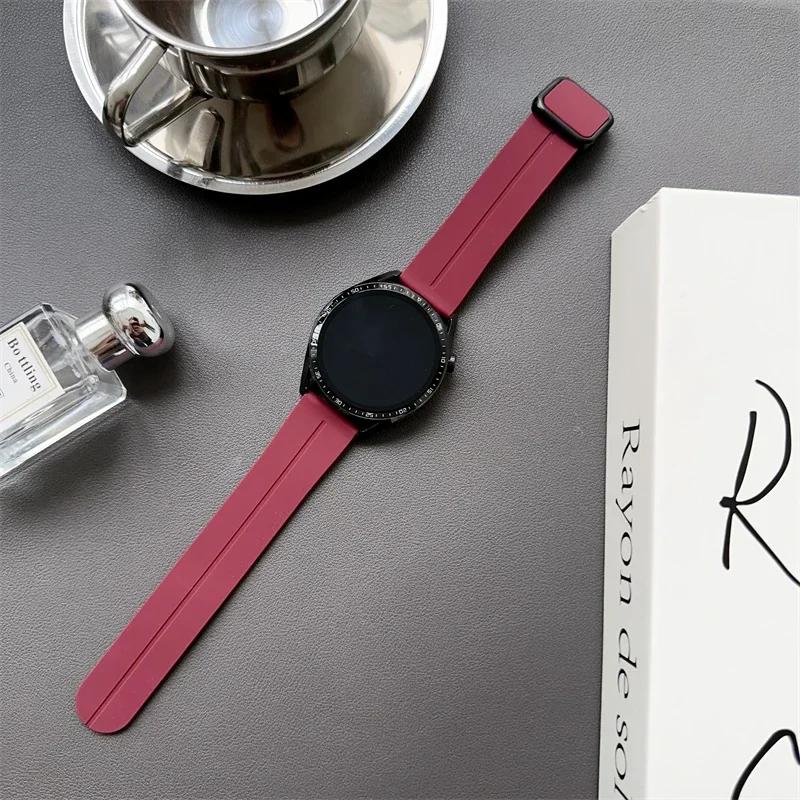 20/22mm Magnetic clasp Silicone Strap For Samsung Galaxy Watch 4 5 6 pro 40mm 44mm 45mm 42/46mm bracelet for Huawei GT3 pro band