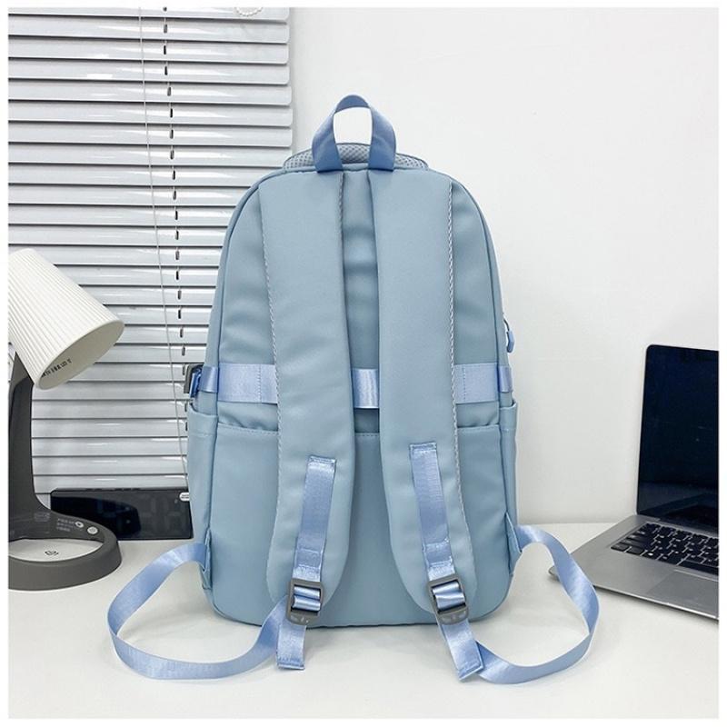 Nylon Backpack Casual And Versatile Stylish Letter-Print Student Schoolbag Large Capacity Lightweight And Durable Double-Shoulder Bag