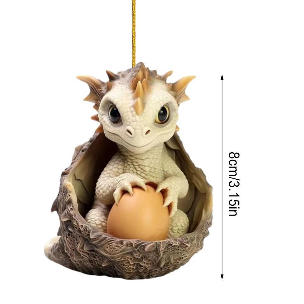 

Dragon Egg Pendant Cute Acrylic Christmas Tree Decorations Car Accessories Dinosaur Eggs Cartoon Pictures Auto Parts