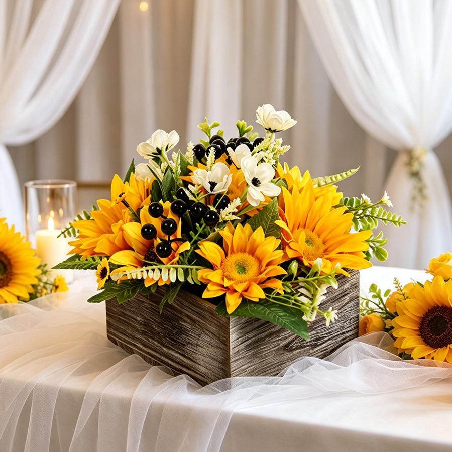 Fall Thanksgiving Sunflower Table Centerpiece for Living Room Dining Room Decoration